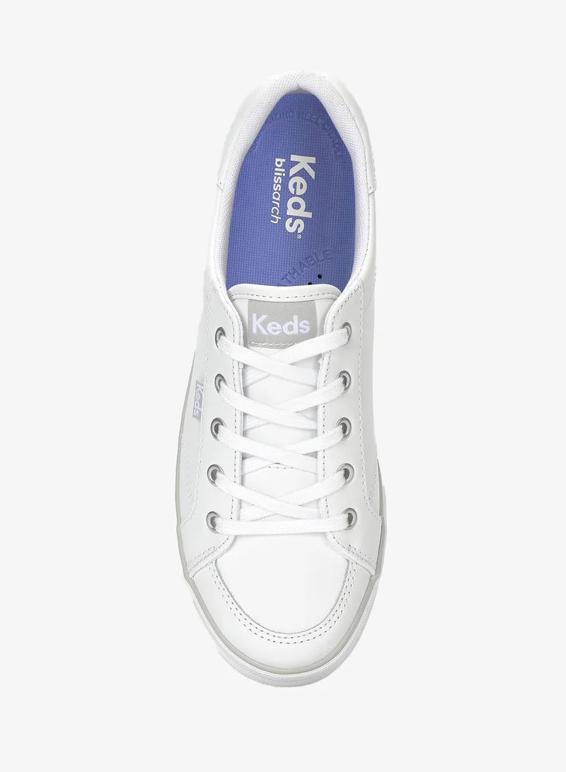 Keds white Keds Women's Center III Lace Up Leather Casual Sneaker White for Women | Best Price UAE